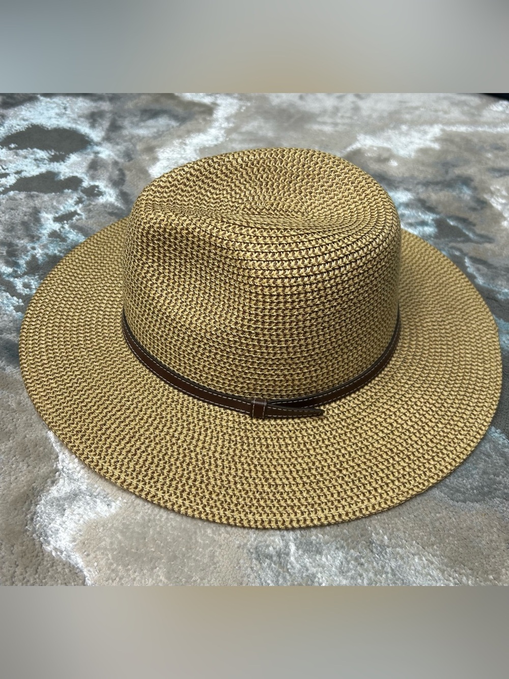 Classic Straw Panama Hat with Brown Band - Men's Sun Hat